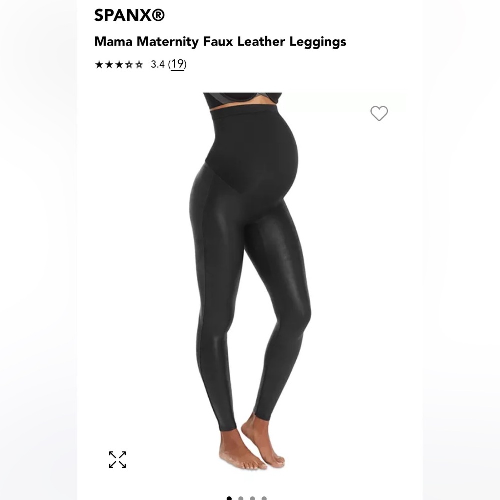 SPANX Black Mama Maternity Faux Leather Leggings